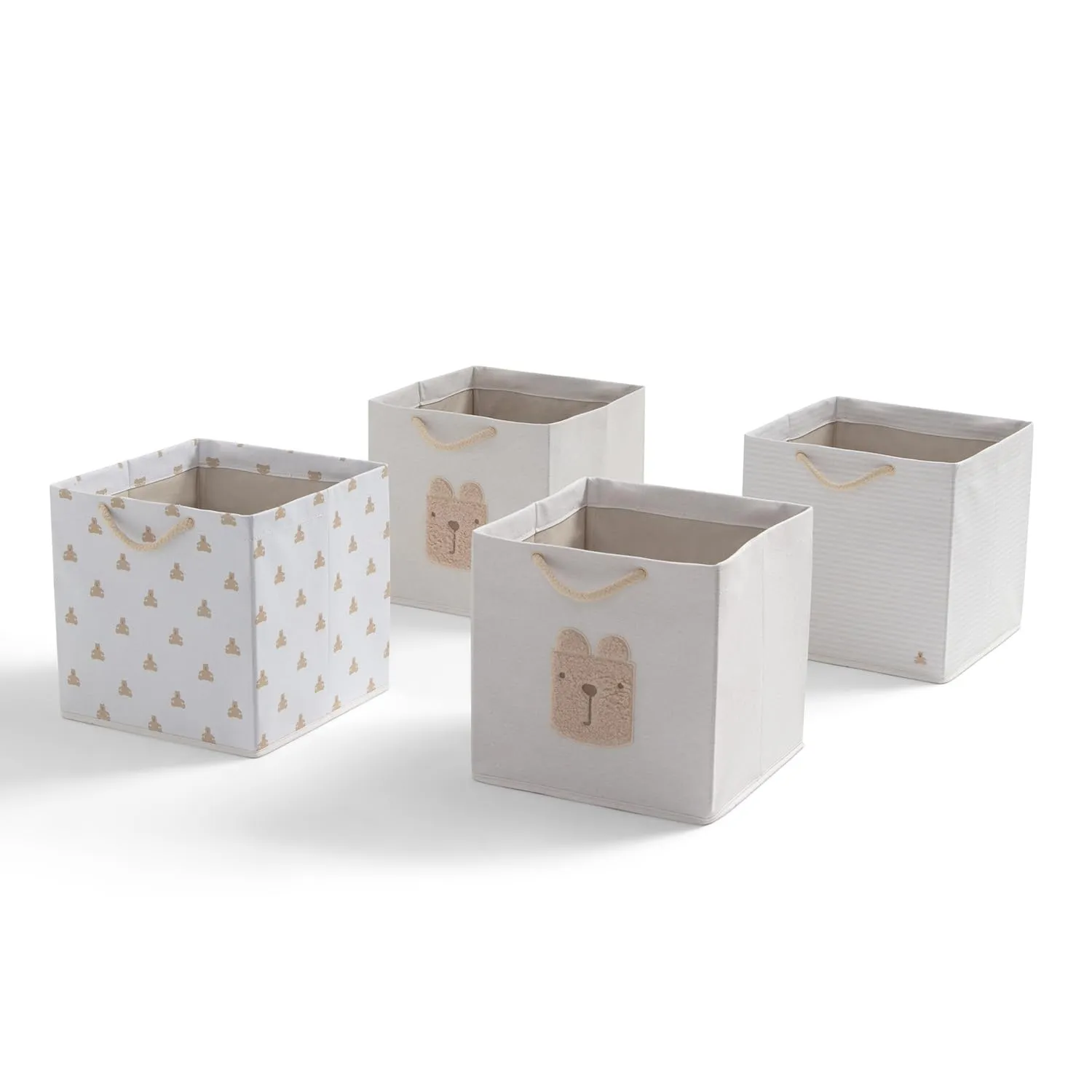 Delta Children, Gap babyGap 4-Pack Brannan Bear Fabric Storage Bins with Handles, Tan