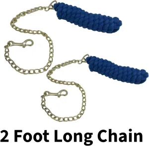 Derby Originals Cotton Lead Rope with Chain for Horse Lot of 2