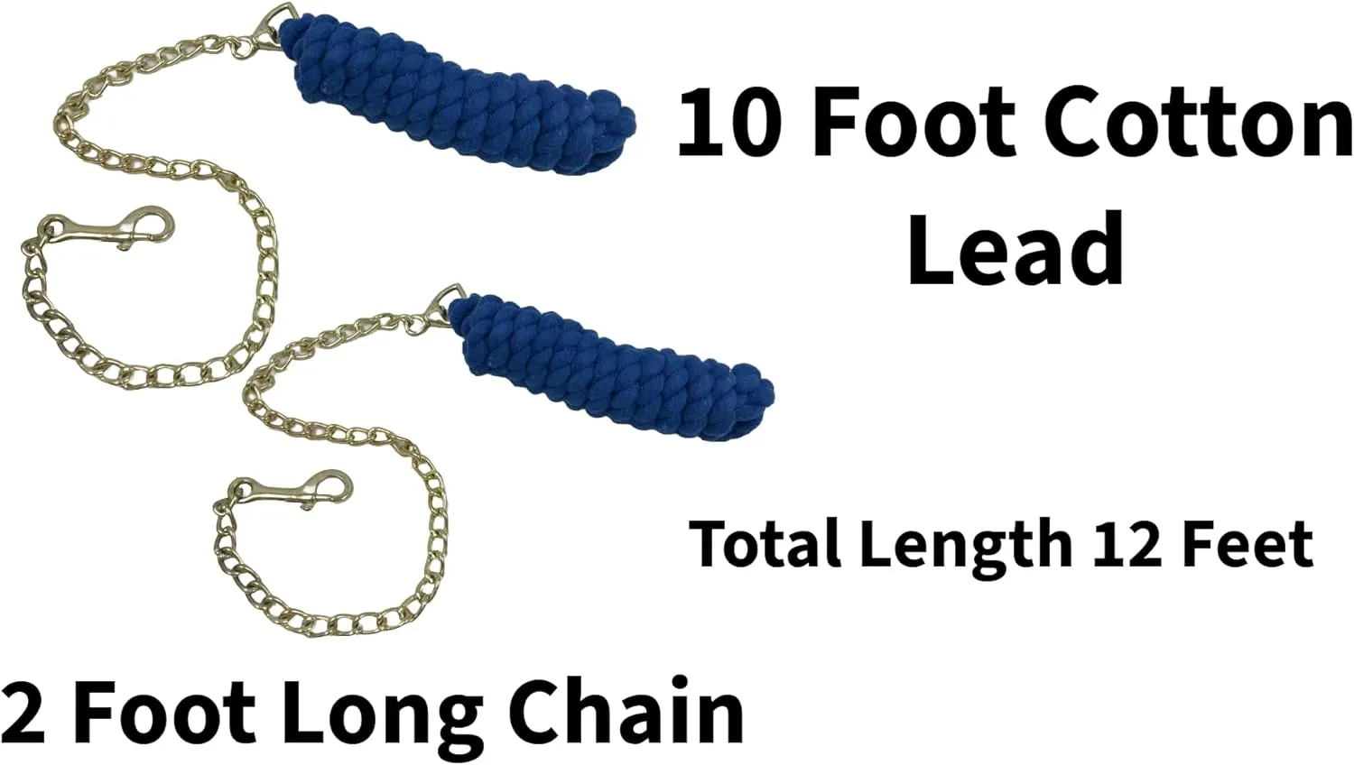 Derby Originals Cotton Lead Rope with Chain for Horse Lot of 2