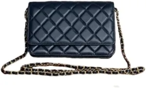 Designer Women’s Chain Wallet - Classic Mini Sheepskin Coin Purse, Luxury Leather Clutch with Gift Box, for Daily Use & Gifts
