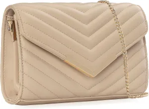 DEXMAY Women Clutch Purses Fashion Quilted Vegan Leather Envelope Evening Handbags Crossbody Bags with Chain Shoulder Strap