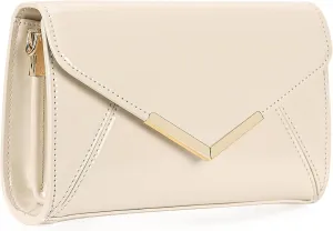 DEXMAY Women Envelope Evening Clutch Handbag Faux Patent Leather Foldover Clutch Bag Formal Purse