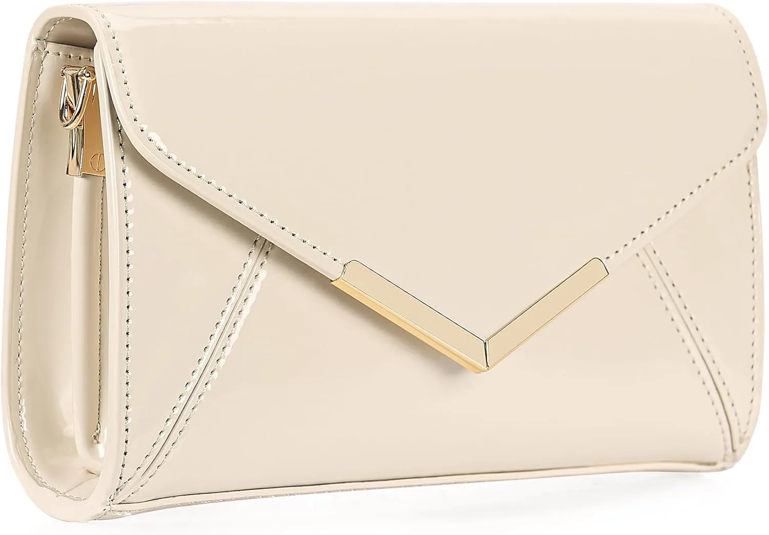 DEXMAY Women Envelope Evening Clutch Handbag Faux Patent Leather Foldover Clutch Bag Formal Purse