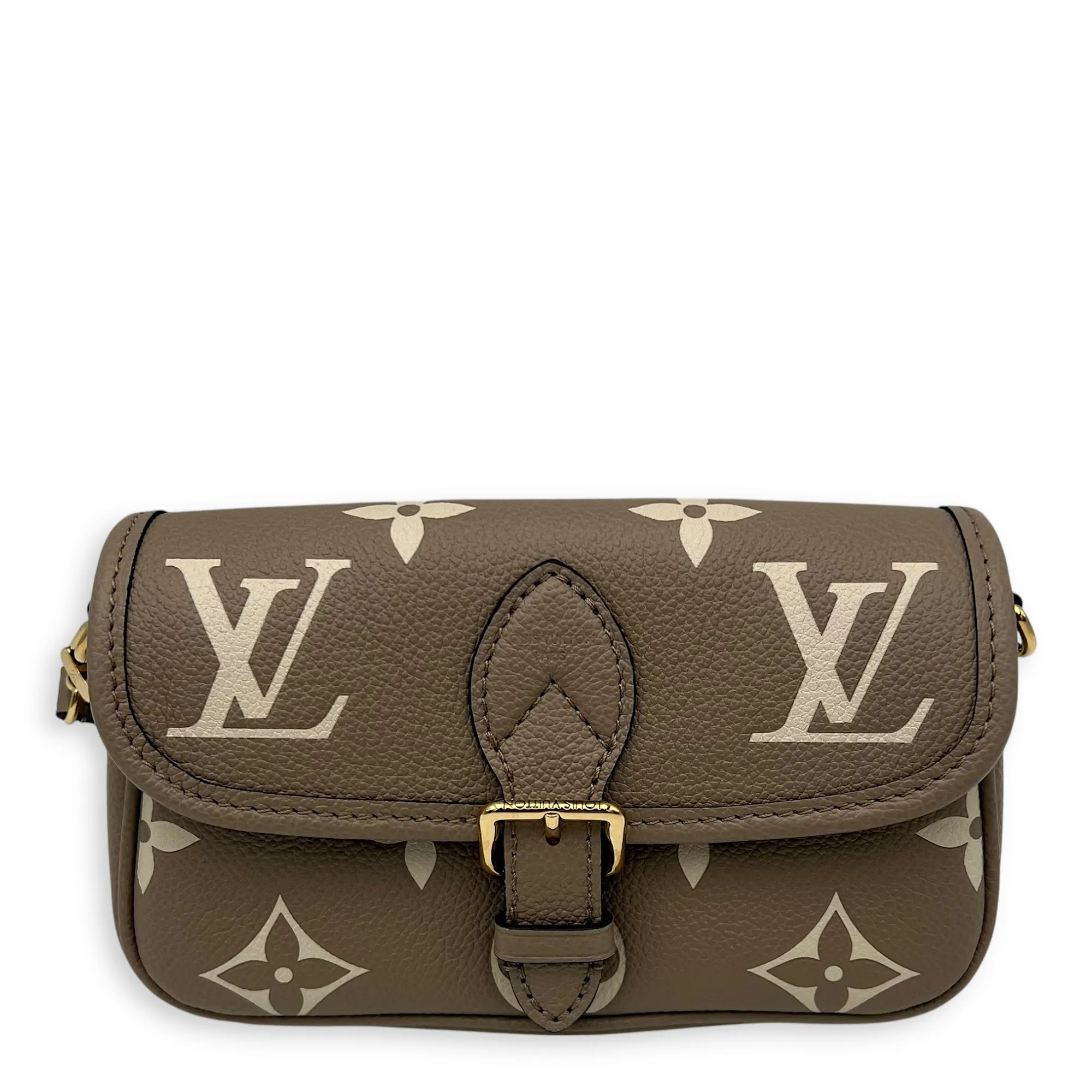 Diane Crossbody Bag Nano Beige in Empreinte Leather, Gold hardware