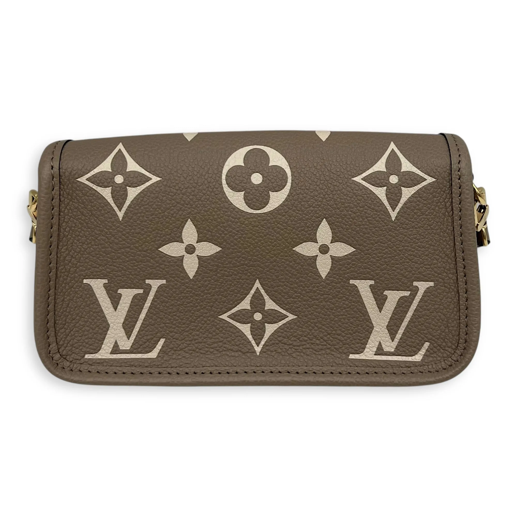 Diane Crossbody Bag Nano Beige in Empreinte Leather, Gold hardware