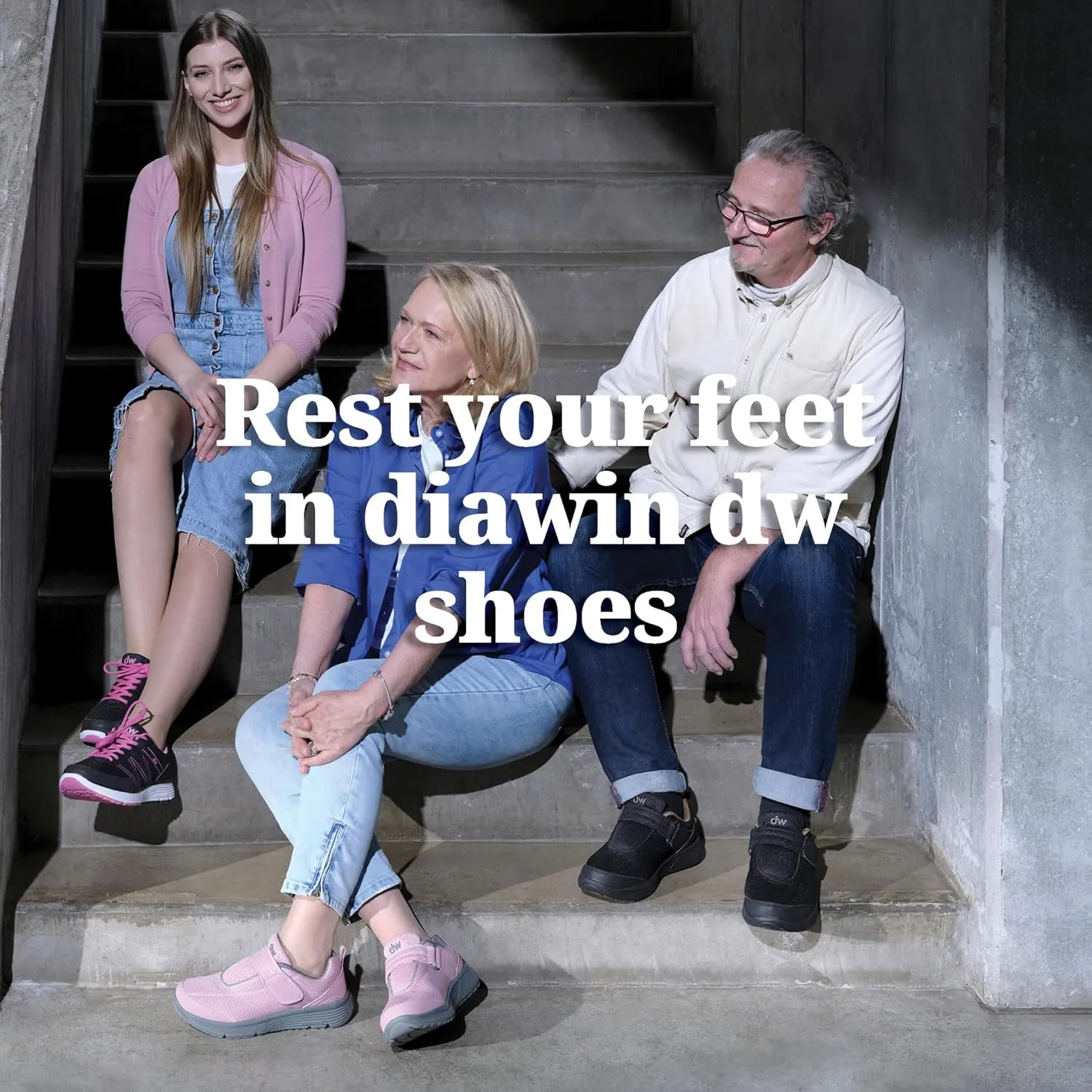diawin Diabetic Wide Shoes for Men & Women – Adjustable Strap, Extra Depth, Wide Toe Box for Sensitive, Diabetic Feet, Comfortable Walking Shoes for All-Day Use