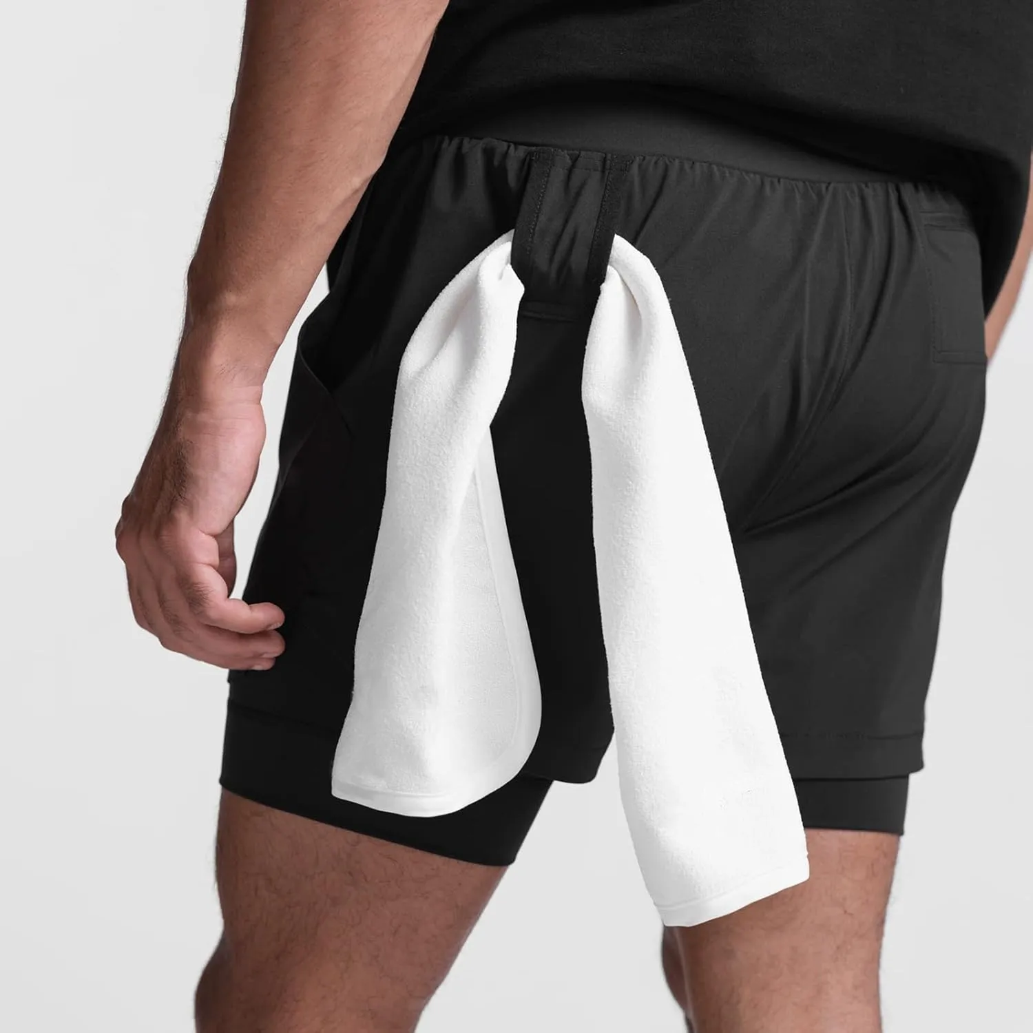 DIOTSR Mens 2 in 1 Running Workout Shorts for Men Lightweight Training Shorts Quick Dry Gym Shorts with Phone Pocket