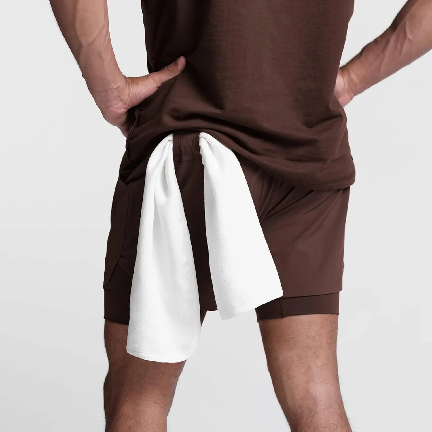 DIOTSR Mens 2 in 1 Running Workout Shorts for Men Lightweight Training Shorts Quick Dry Gym Shorts with Phone Pocket