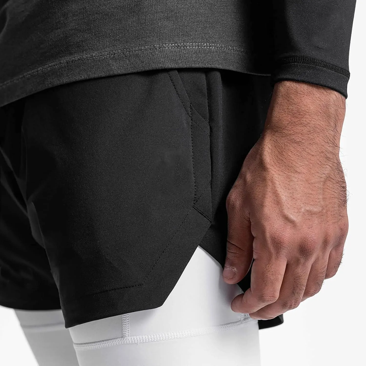 DIOTSR Mens 2 in 1 Running Workout Shorts for Men Lightweight Training Shorts Quick Dry Gym Shorts with Phone Pocket