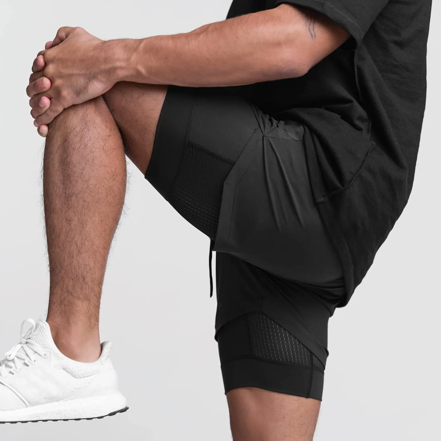 DIOTSR Mens 2 in 1 Running Workout Shorts for Men Lightweight Training Shorts Quick Dry Gym Shorts with Phone Pocket