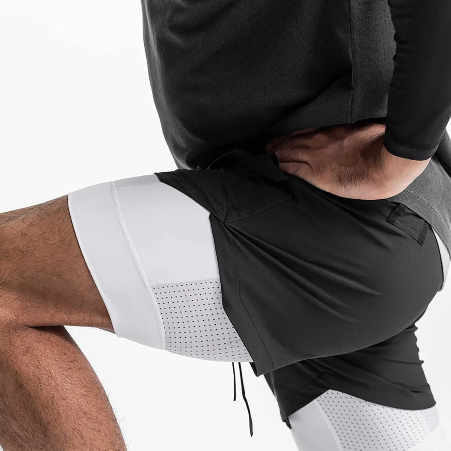 DIOTSR Mens 2 in 1 Running Workout Shorts for Men Lightweight Training Shorts Quick Dry Gym Shorts with Phone Pocket