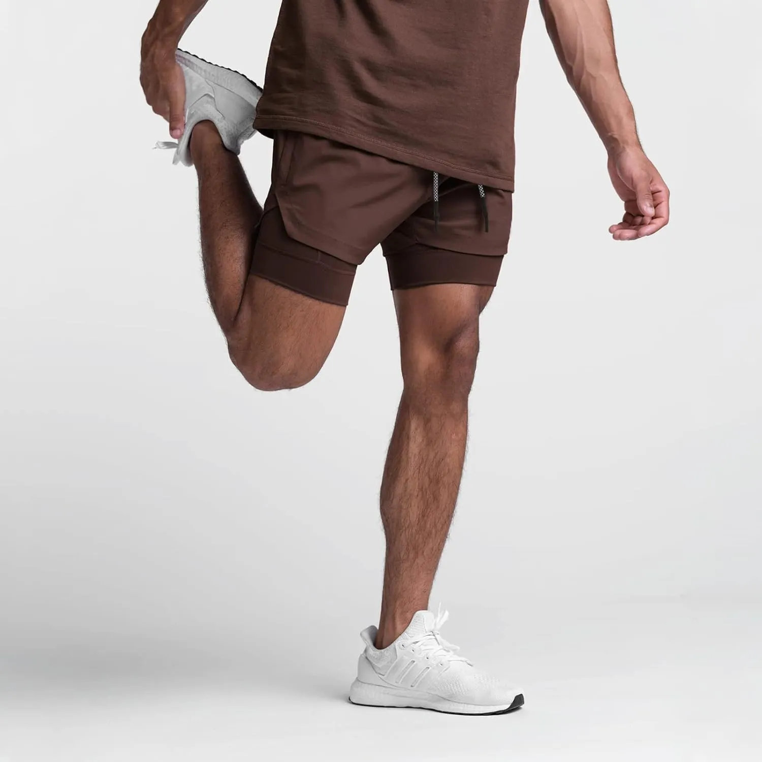 DIOTSR Mens 2 in 1 Running Workout Shorts for Men Lightweight Training Shorts Quick Dry Gym Shorts with Phone Pocket