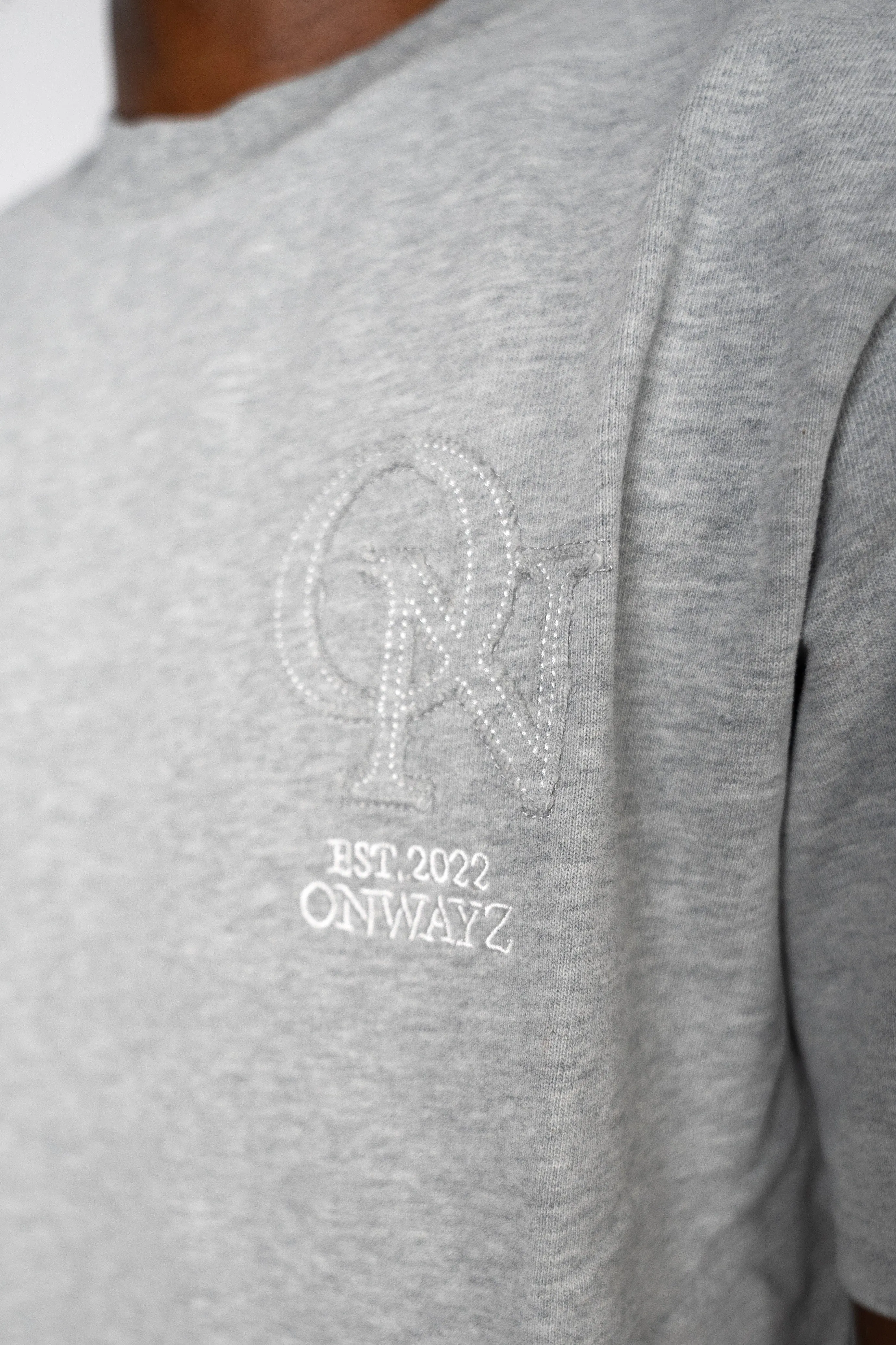 Distressed Applique T Shirt - Grey