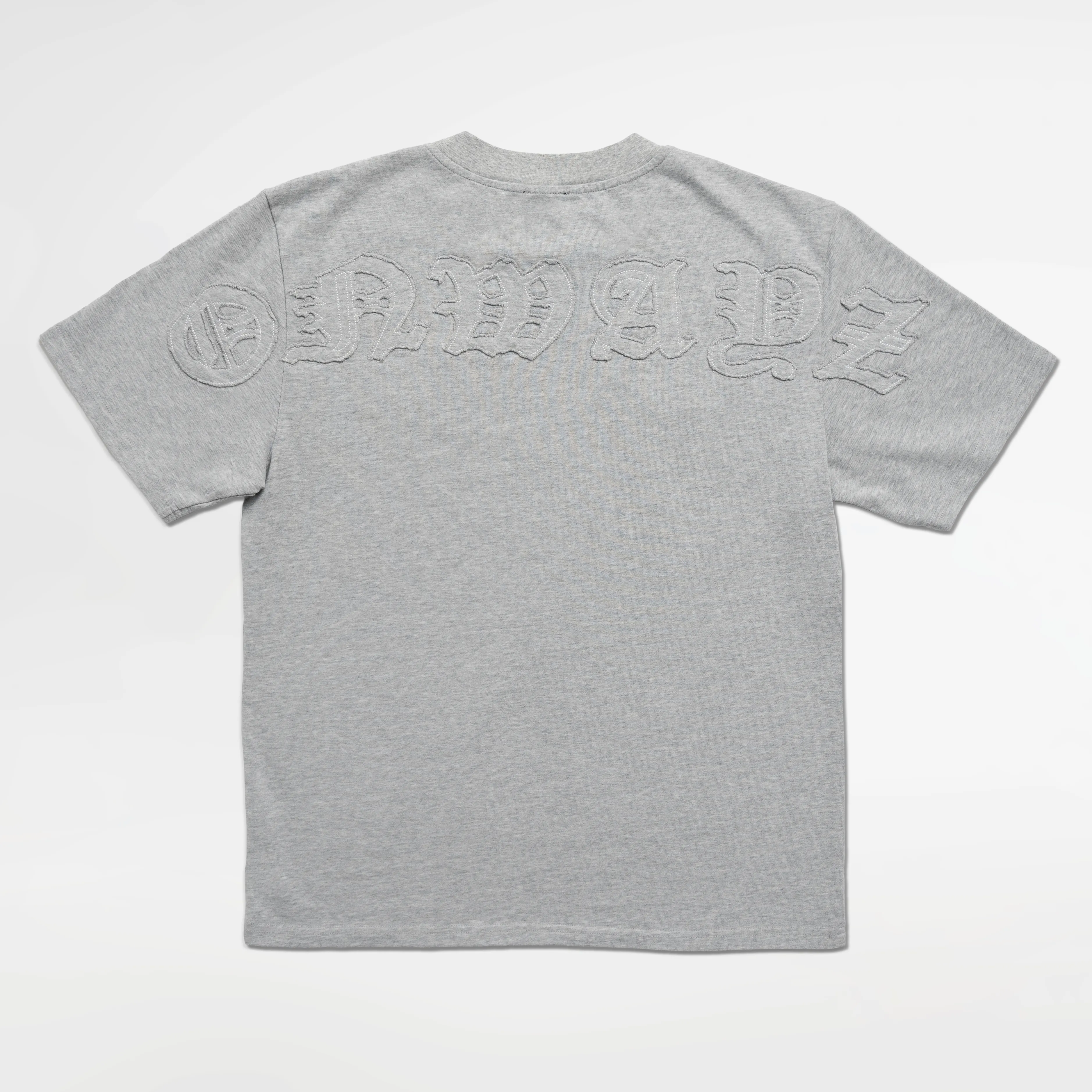 Distressed Applique T Shirt - Grey