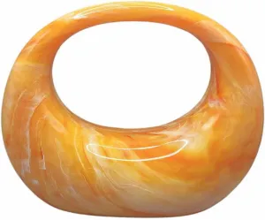 DJBM Crescent Acrylic Clutch Purse Top Handle Moon Hobo Bag Marble Acrylic Evening Handbag for Wedding Party Prom