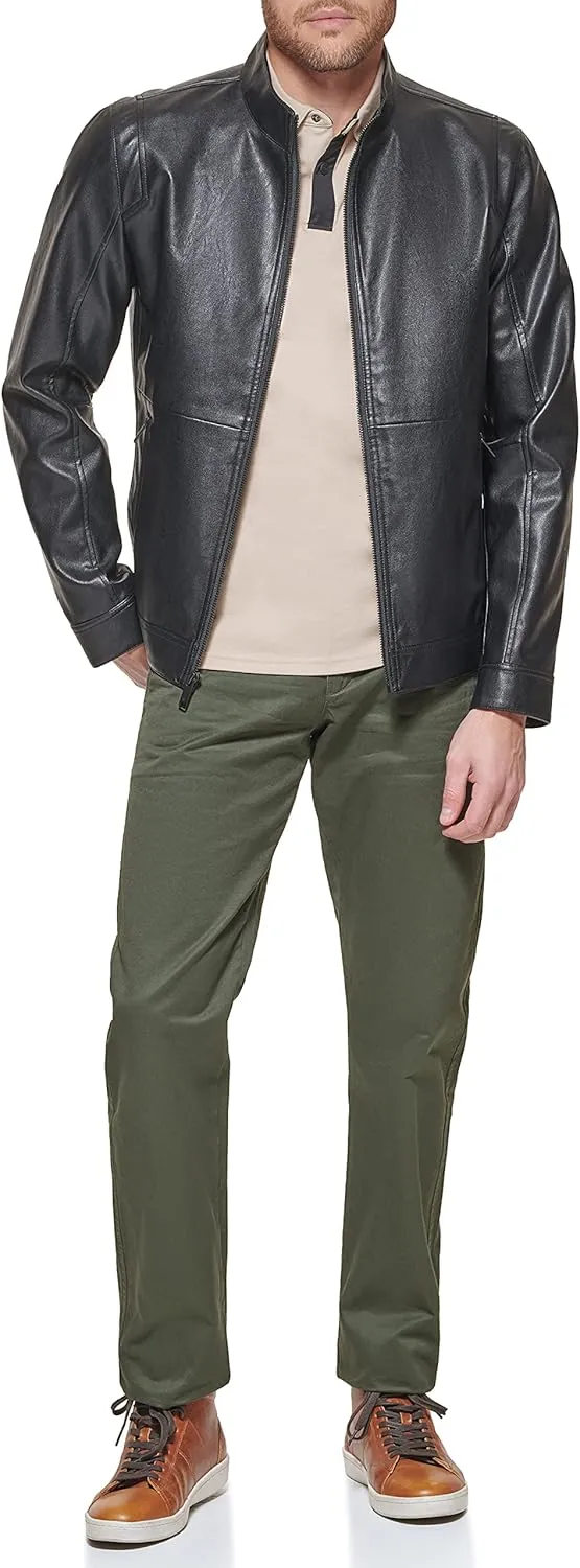 Dockers Men's The Dylan Faux Leather Racer Jacket