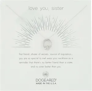 Dogeared Love You, Sister, Together Knot Charm Chain Necklace, 16" 2" Extender