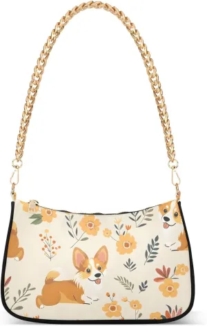 Dogs Stick Out Tongue Flowers Crossbody Bags for Women Tote Bag Women's Shoulder Handbags Clutch Purses for Women