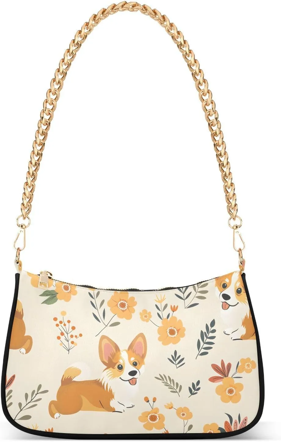Dogs Stick Out Tongue Flowers Crossbody Bags for Women Tote Bag Women's Shoulder Handbags Clutch Purses for Women