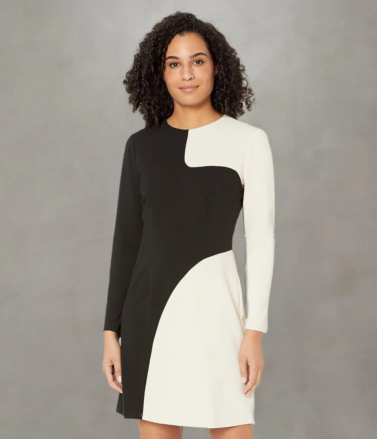 Donna Morgan Women's Color Block Long Sleeve Mini Dress