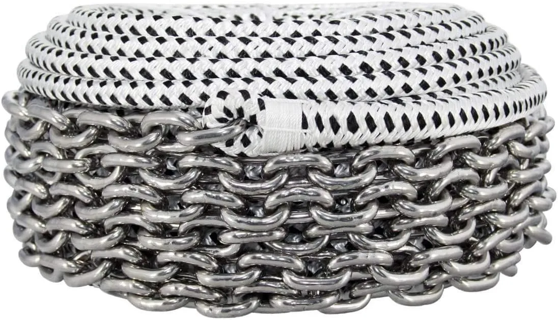 Double Braided Nylon Rope and HT G4 Stainless Steel Chain, Boat Windlass, Prespliced Rode