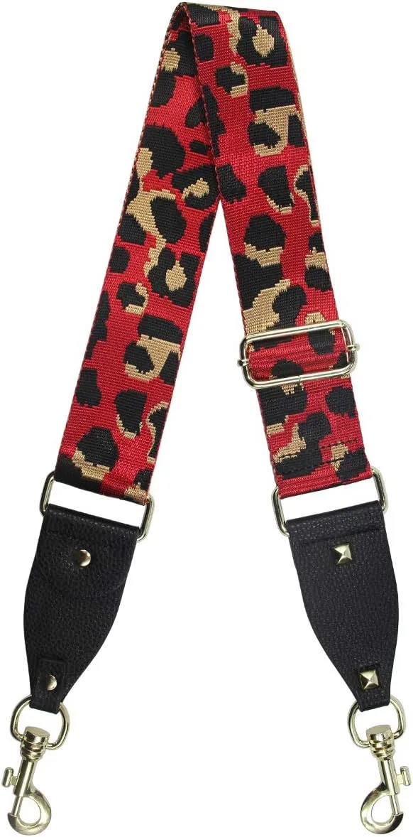 Duwi Wide Purse Strap Multicolor Striped Guitar Style Strap Adjustable Canvas Crossbody Bag Strap