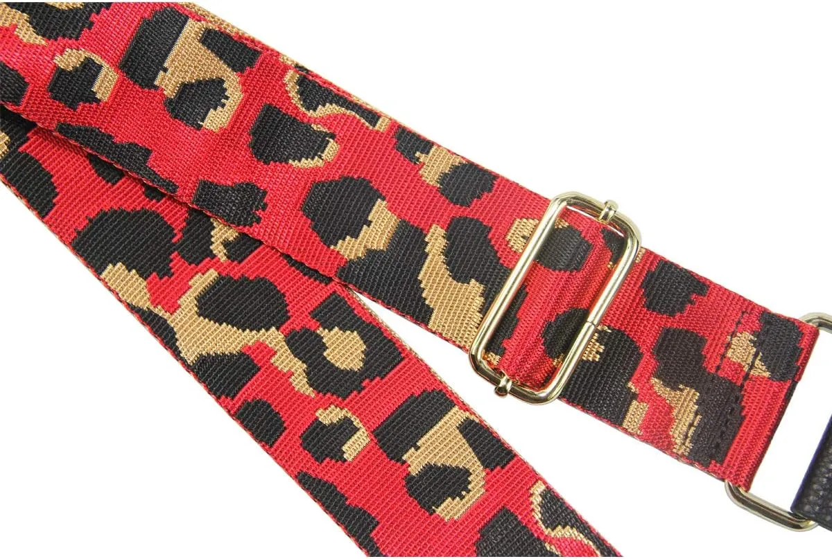 Duwi Wide Purse Strap Multicolor Striped Guitar Style Strap Adjustable Canvas Crossbody Bag Strap