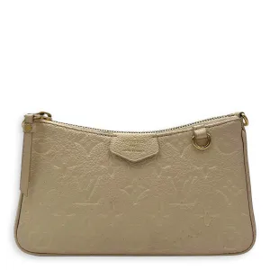Easy Pouch on Strap Crossbody Bag Beige in Monogram Empreinte Leather, Gold hardware