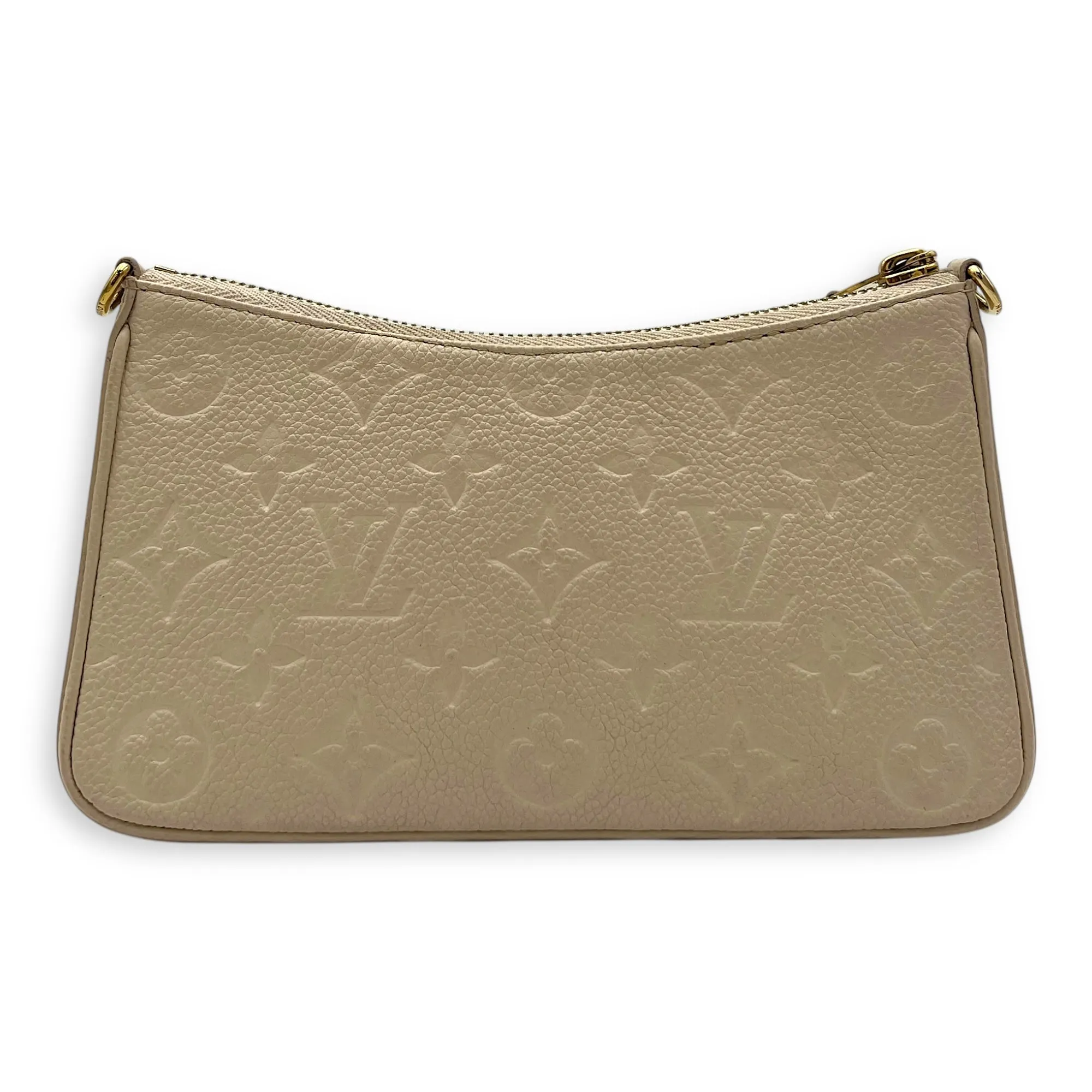 Easy Pouch on Strap Crossbody Bag Beige in Monogram Empreinte Leather, Gold hardware