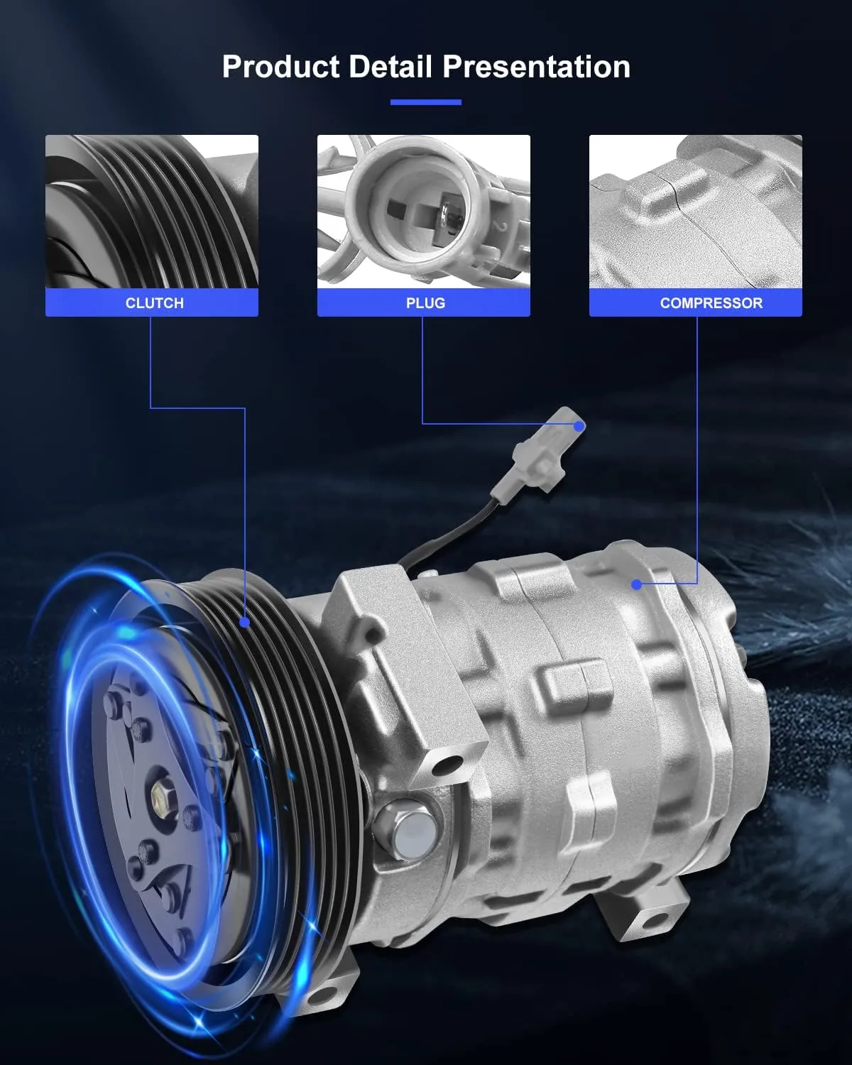 ECCPP AC Compressor 1999-2003 Fit for Chevrolet Tracker for Suzuki Vitara 2.0L Air Conditioning Compressor