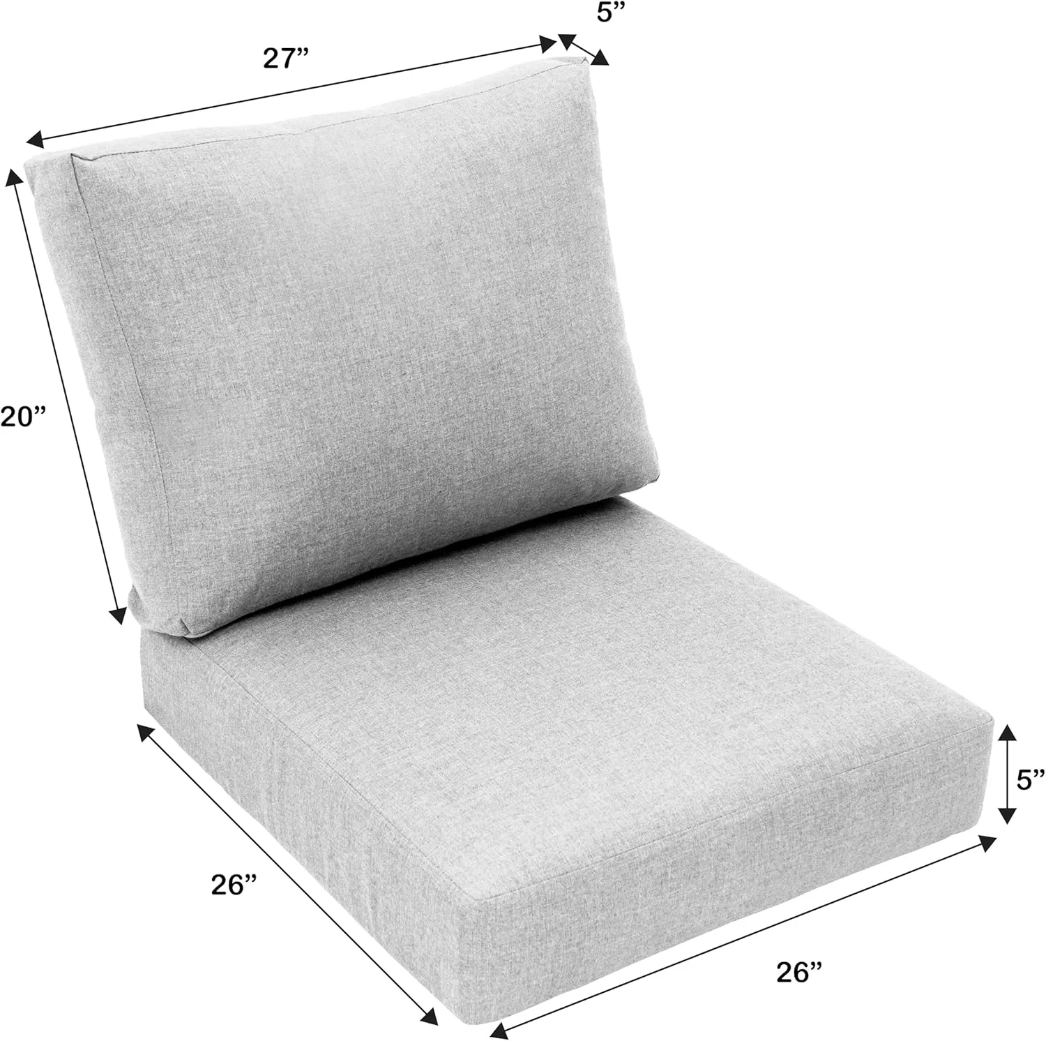 Eddie Bauer Cushion, 26" X 26" X 5", Canvas Black