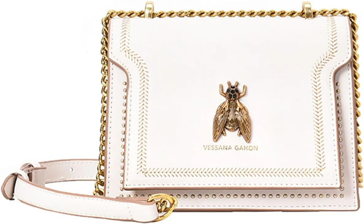 Elegant Bee Patch Crossbody Bag For Women,Chain Retro Bee Shoulder And Crossbody Small Square Bag.