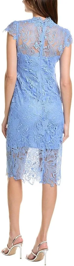 Elie Tahari Lace Applique Midi Dress