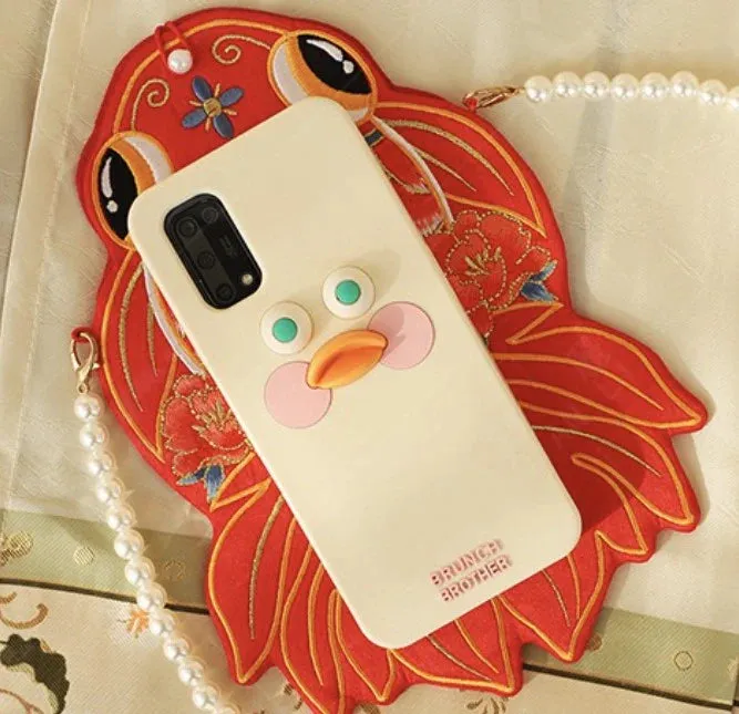 Embroidered Goldfish Phone Bag