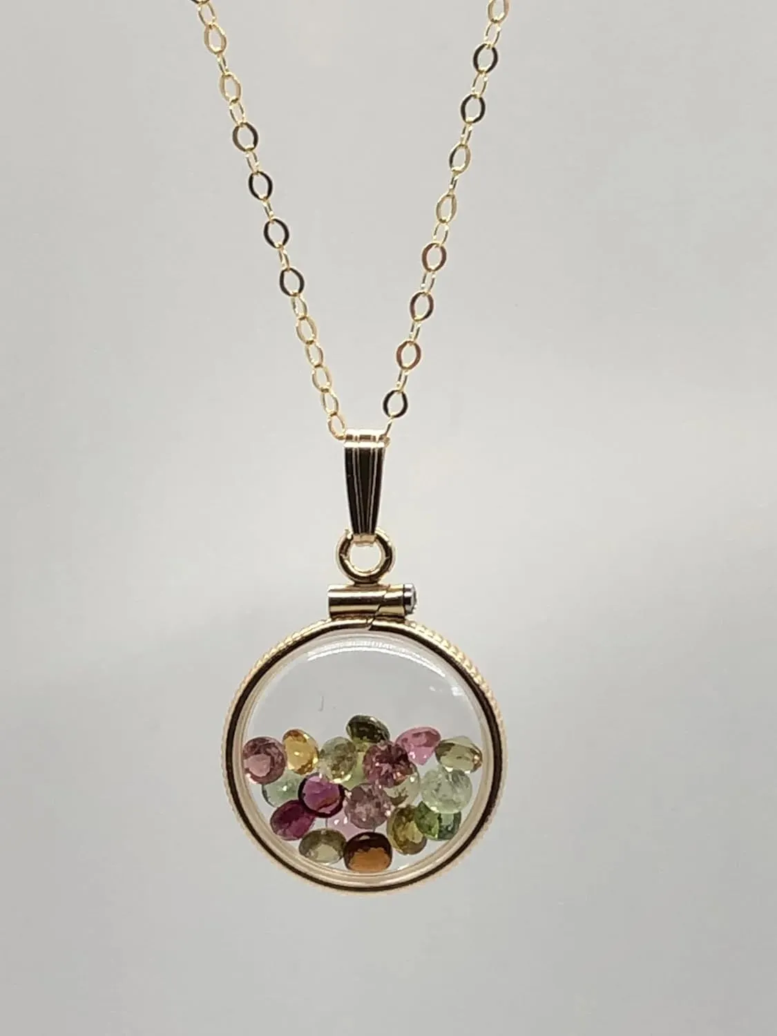 Empty Customizable 18mm Handmade 14k Gold Filled Shaker Locket, dime sized Necklace w/Free Screwdriver Waiting For Your Little Treasures (Locket only with Bail)