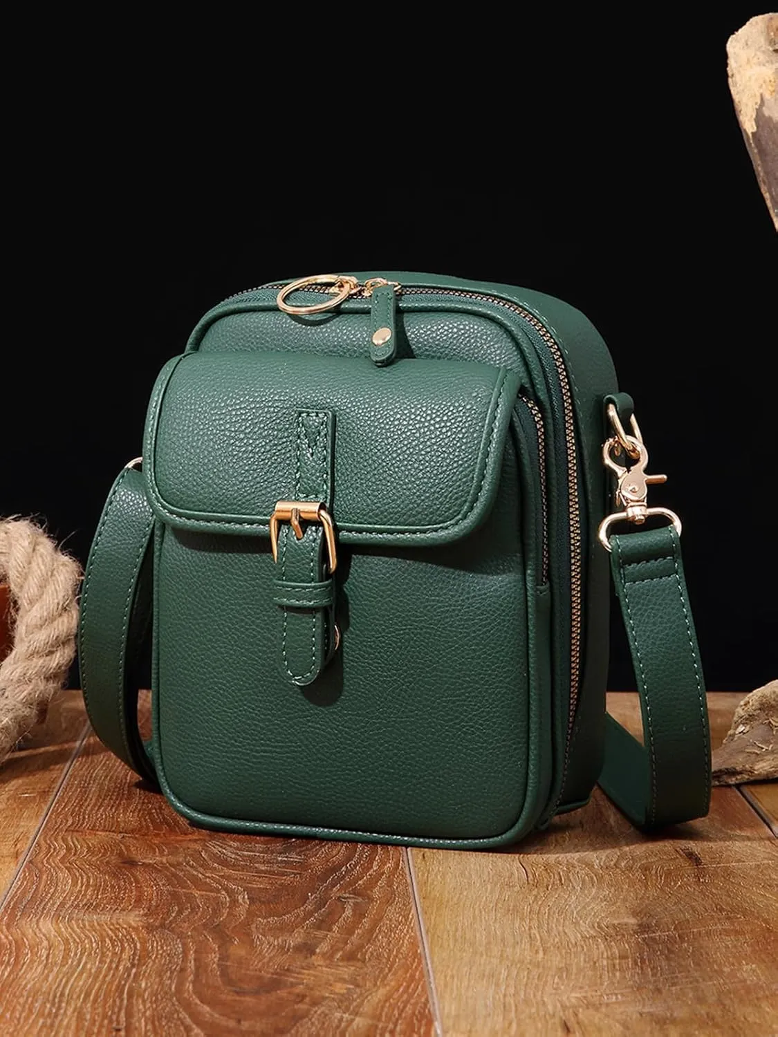 ENOPINK Cross Body Bag for Woman PU Leather Shoulder Bag Crossbody Purse with Card Slots