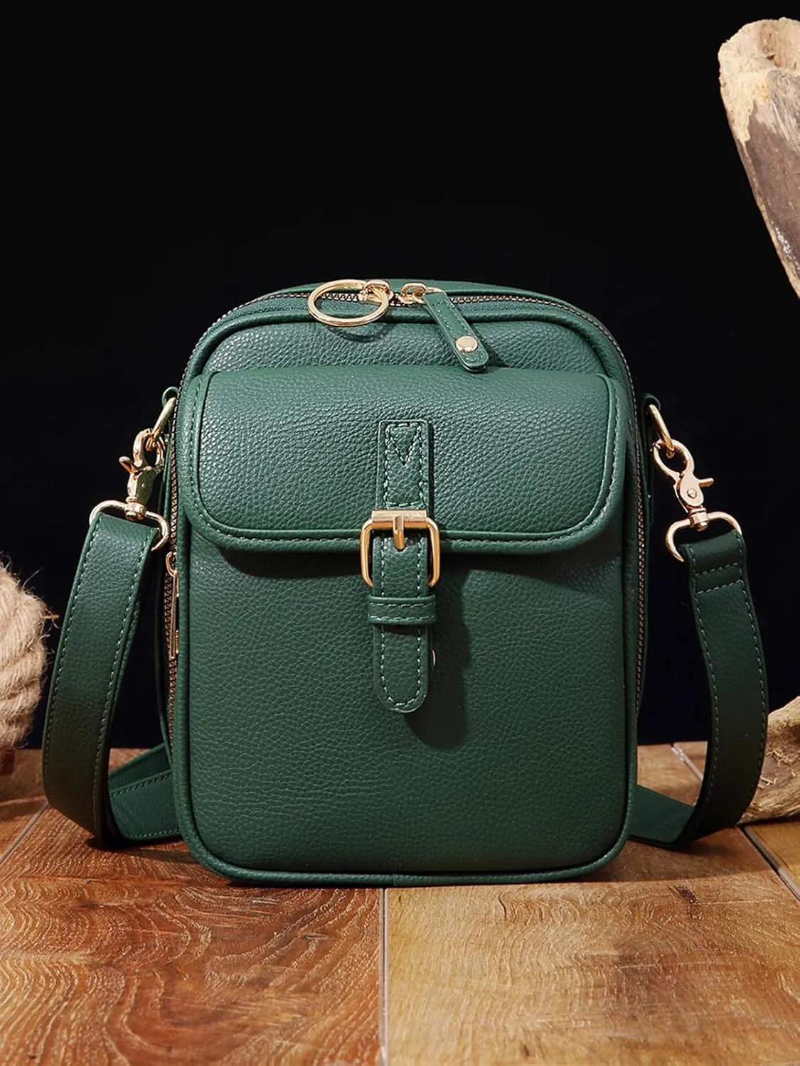 ENOPINK Cross Body Bag for Woman PU Leather Shoulder Bag Crossbody Purse with Card Slots