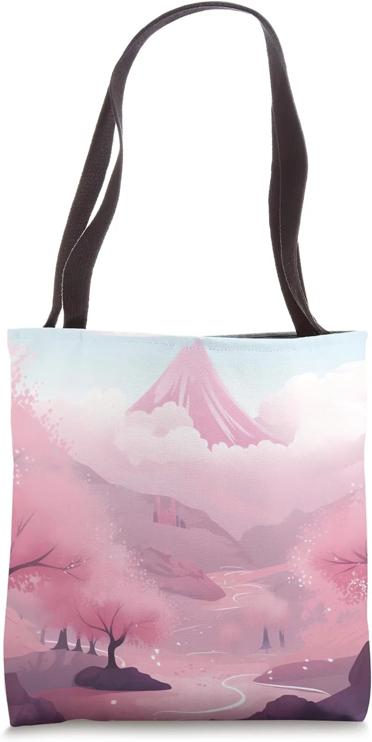 Ephemeral Heights Pastel Symphony on Mountain Canvas Tote Bag