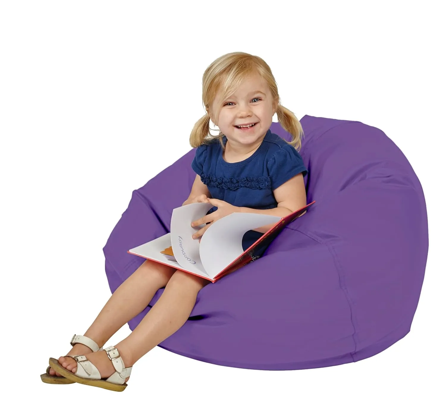 Factory Direct Partners 10477-PU SoftScape Classic 26" Junior Bean Bag Chair, Furniture for Kids - Purple