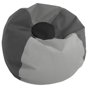Factory Direct Partners 10478-GYLG SoftScape Classic 35" Junior Bean Bag Chair, Furniture for Kids, Perfect for Reading, Playing Video Games, Alternative Seating for Classrooms, Gray/Light Gray