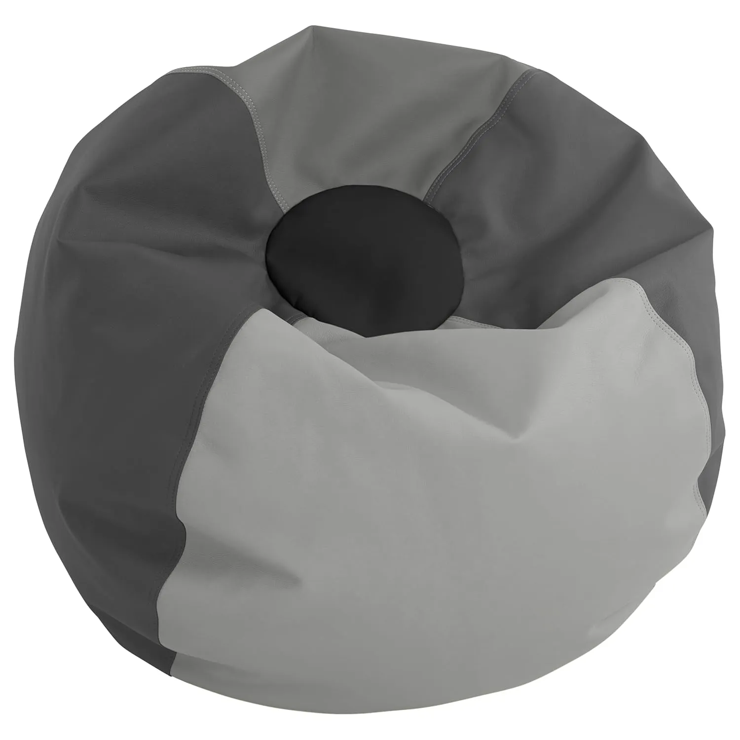 Factory Direct Partners 10478-GYLG SoftScape Classic 35" Junior Bean Bag Chair, Furniture for Kids, Perfect for Reading, Playing Video Games, Alternative Seating for Classrooms, Gray/Light Gray