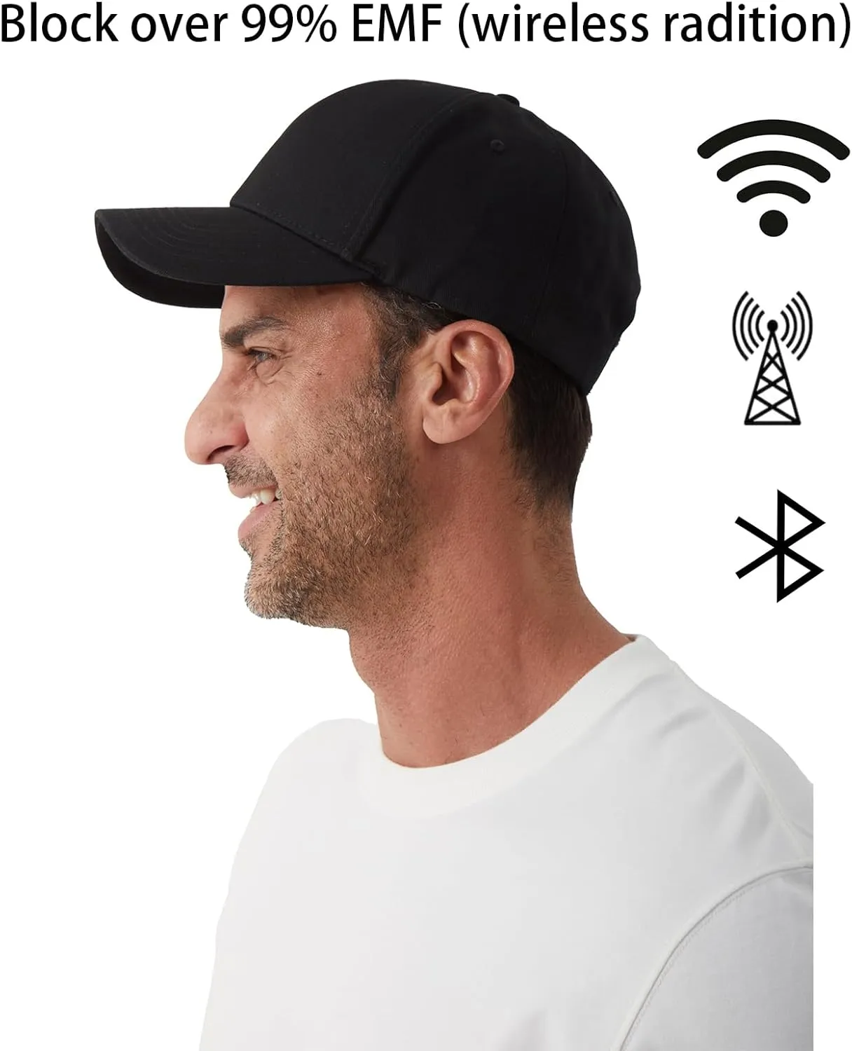 Faraday Baseball Cap Pure Silver Lined Hat Protection Blocked 99.9% Cell Phones 5G Shielding Electronic Devices Men Women