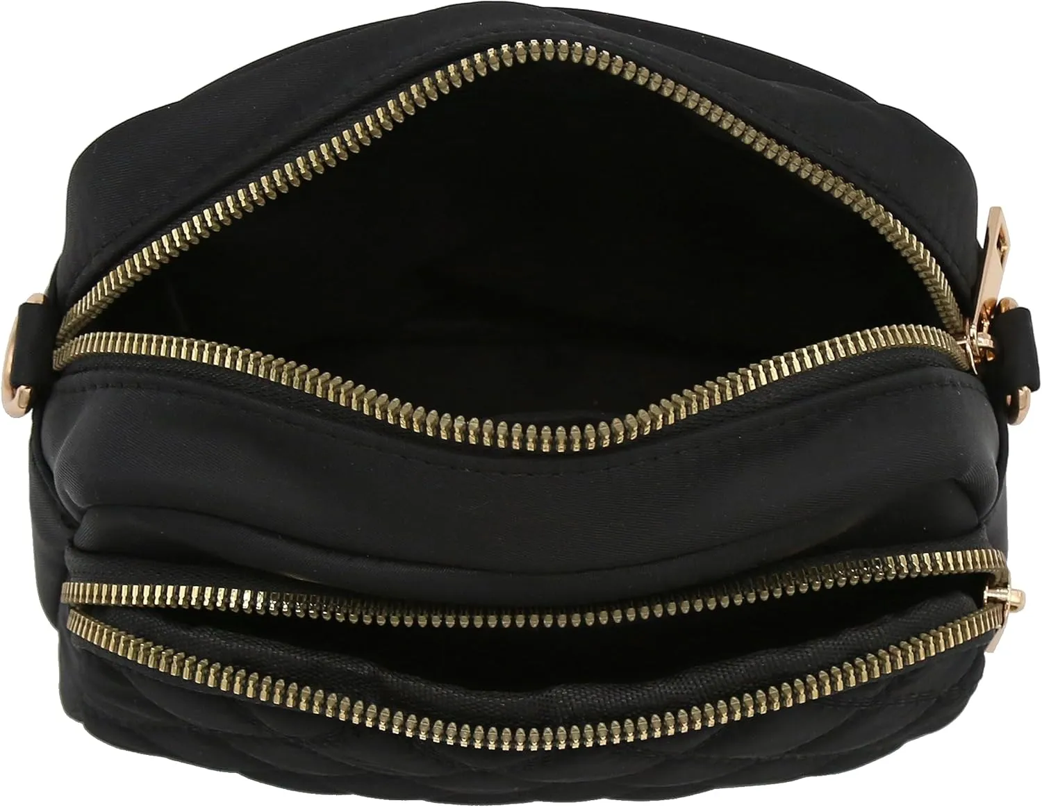 FashionPuzzle Quilted Nylon Crossbody Bag with Wide Strap