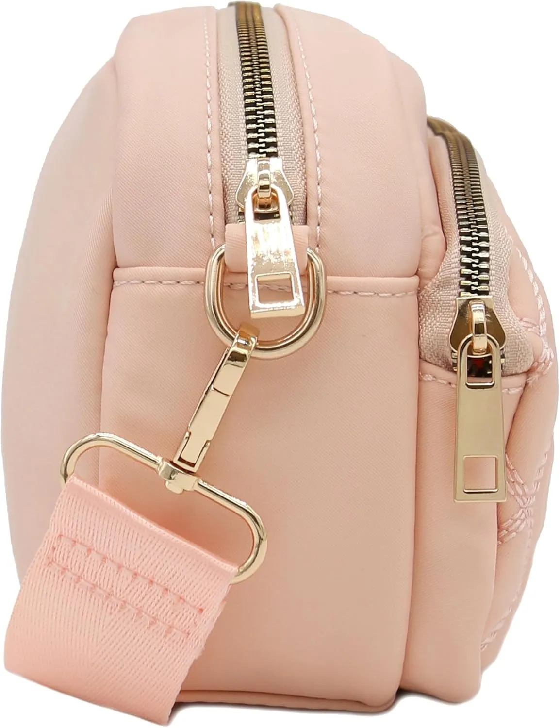 FashionPuzzle Quilted Nylon Crossbody Bag with Wide Strap