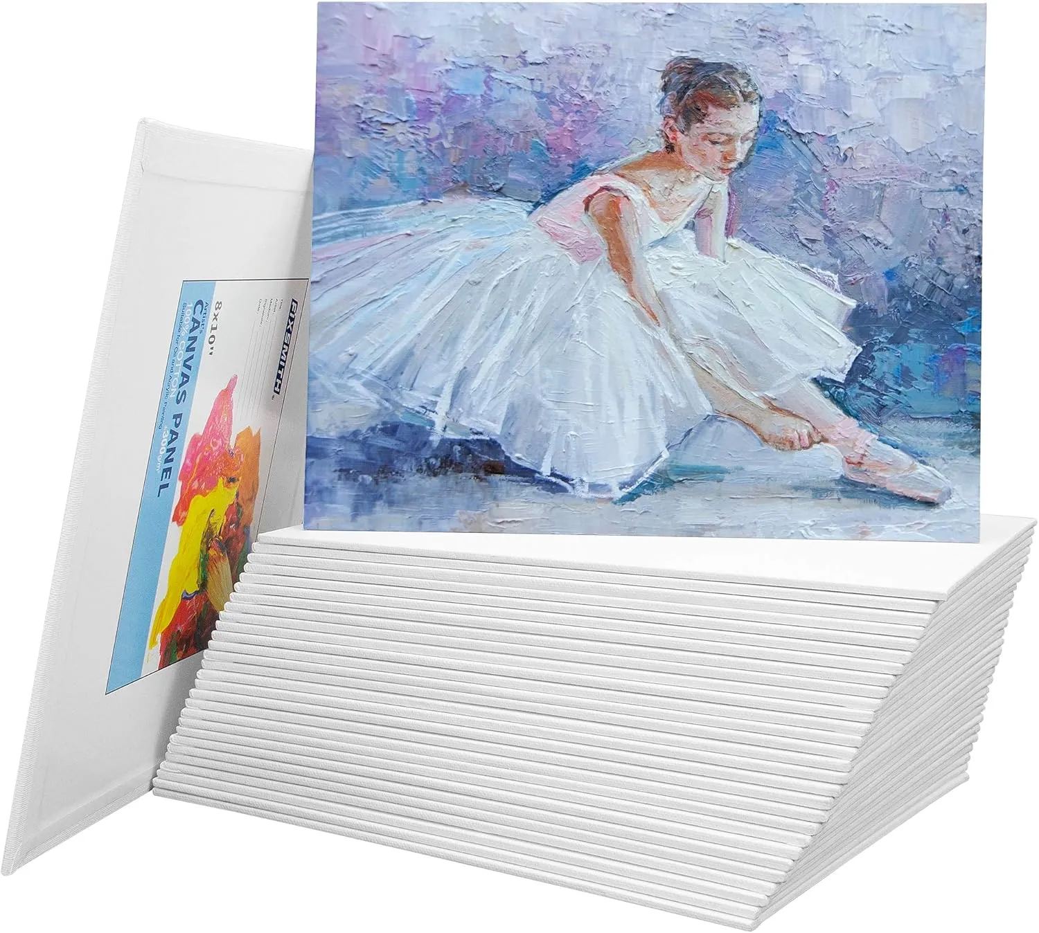 FIXSMITH Canvas for Painting, 8x10 Inch Canvas Boards, Super Value 30 Pack White Blank Canvas Panels, 100% Cotton Primed, Painting Art Supplies for Professionals, Hobby Painters, Students & Kids