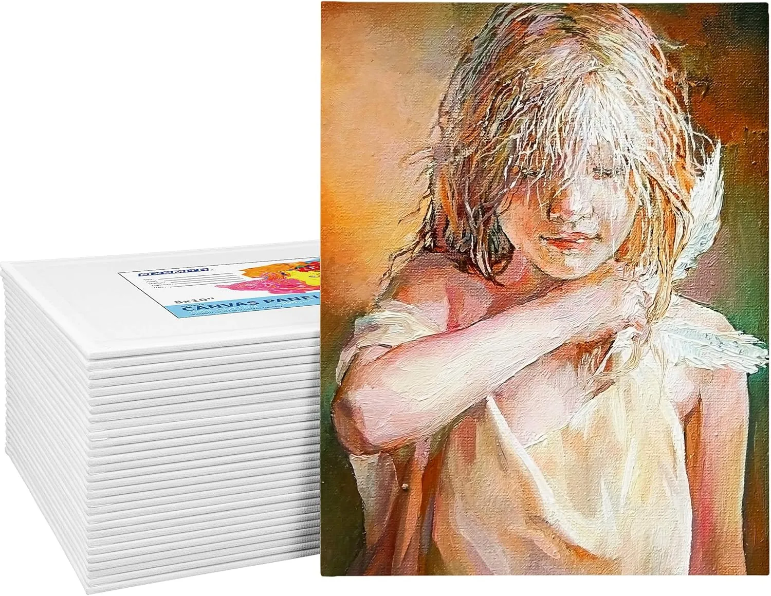 FIXSMITH Canvas for Painting, 8x10 Inch Canvas Boards, Super Value 30 Pack White Blank Canvas Panels, 100% Cotton Primed, Painting Art Supplies for Professionals, Hobby Painters, Students & Kids