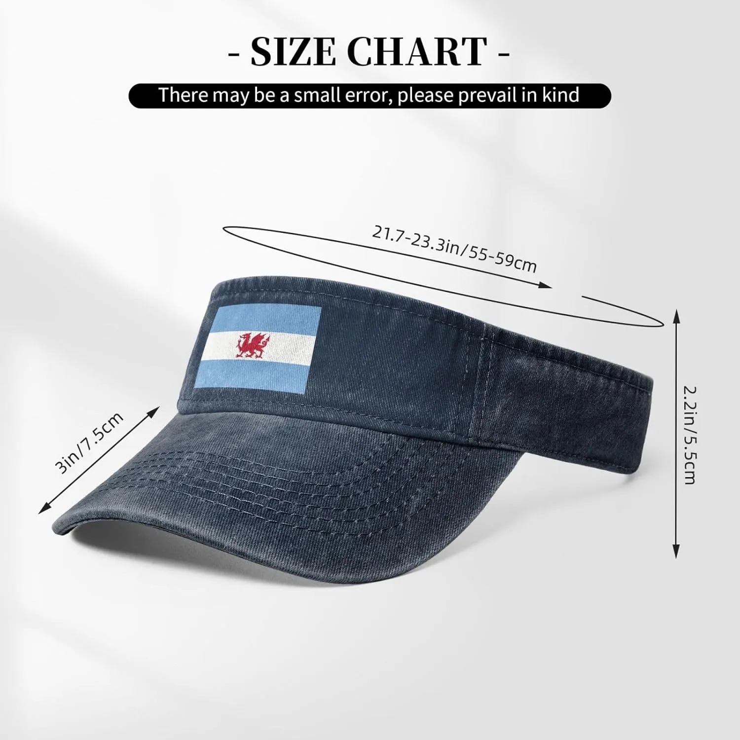 Flag of The Welsh Colony in Patagonia Sun Visor Hats Cotton Baseball Cap for Women Men Adjustable Sun Hat