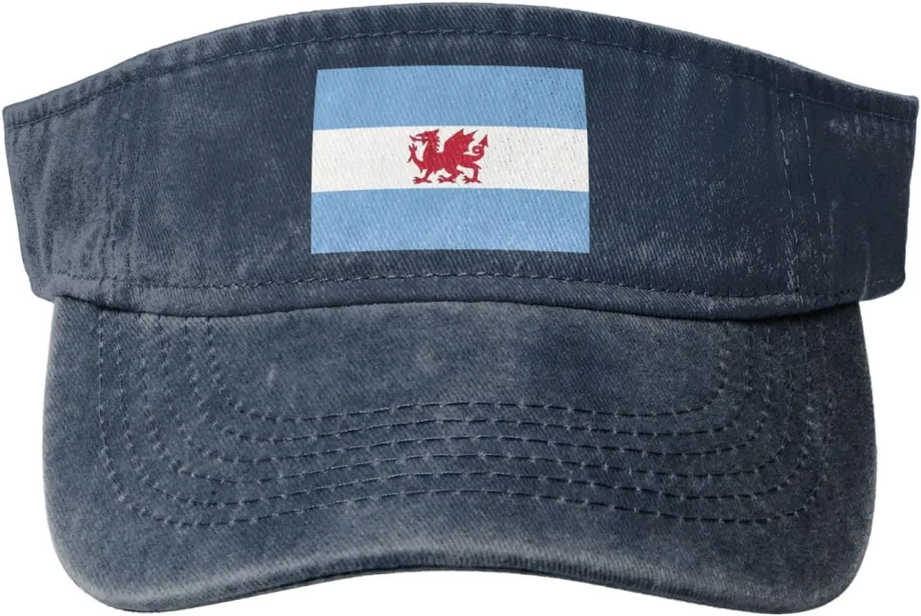 Flag of The Welsh Colony in Patagonia Sun Visor Hats Cotton Baseball Cap for Women Men Adjustable Sun Hat