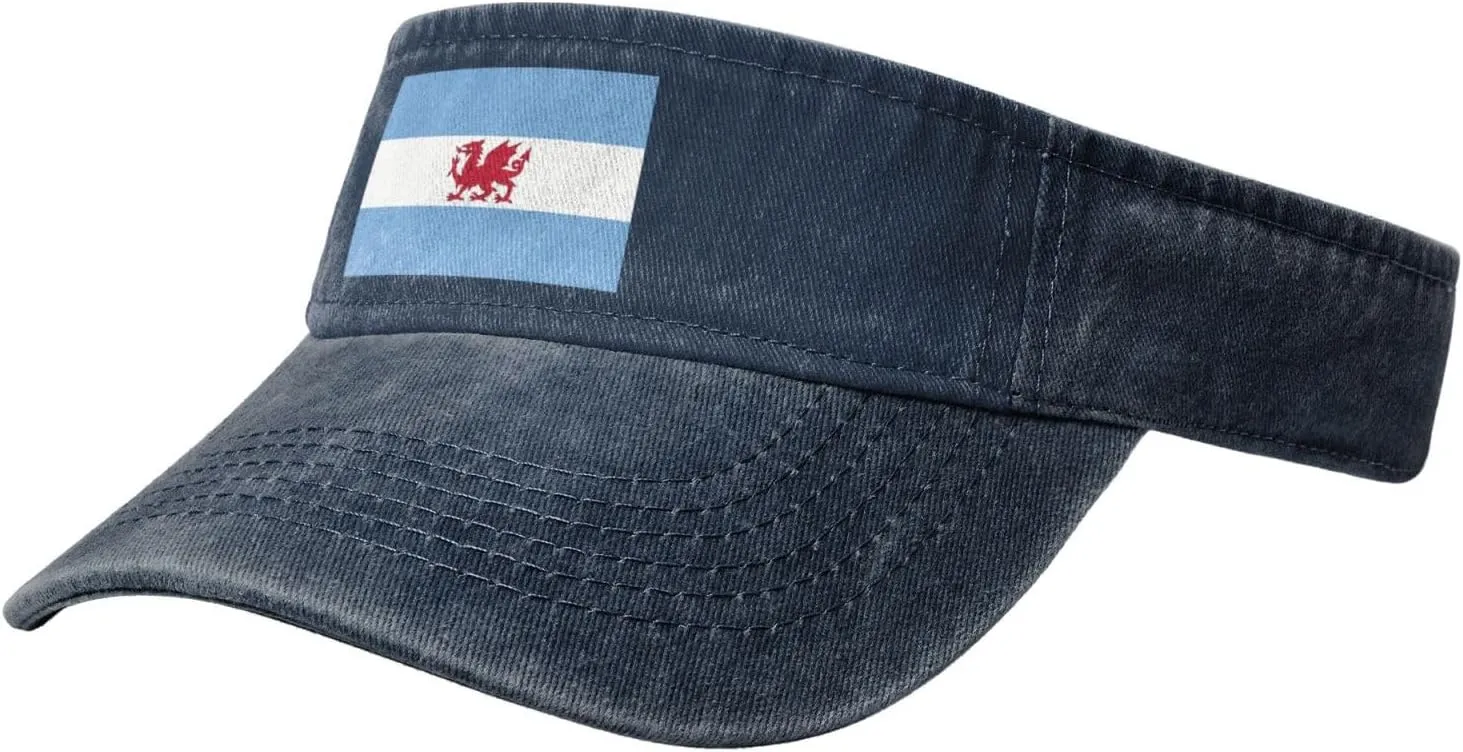 Flag of The Welsh Colony in Patagonia Sun Visor Hats Cotton Baseball Cap for Women Men Adjustable Sun Hat