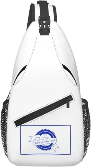 Flag Of White Hall, West Virginia (2018-2020) Crossbody Bags For Women Men Chest Backpack Gym Shoulder Bag Travel Outdoor Sports Casual Crossbody Bags
